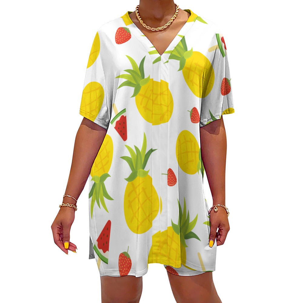 V-Neck Two Piece Set