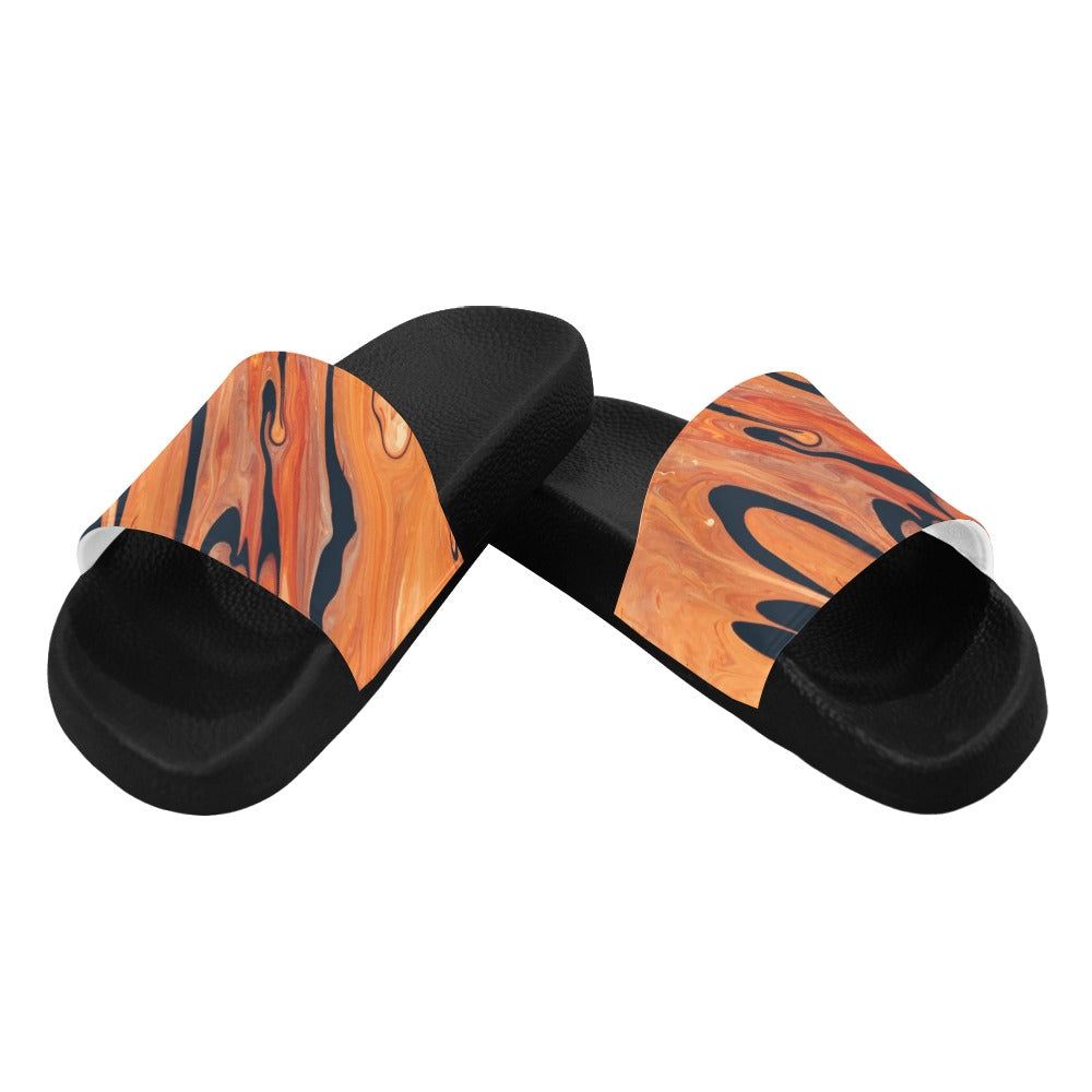 Brown Wave Slide Sandals