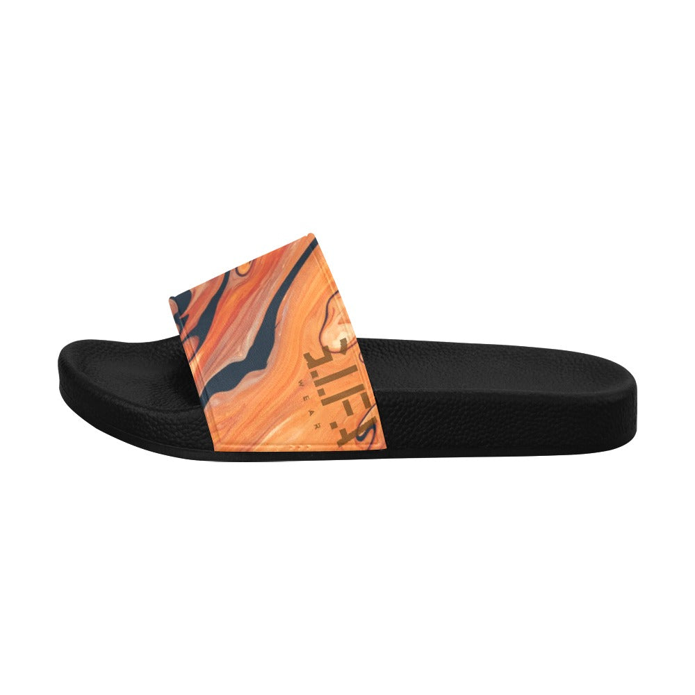 Brown Wave Slide Sandals