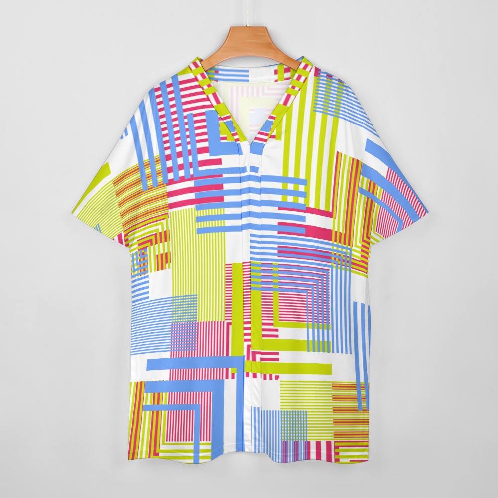 Line by Line V-Neck Two Piece Set