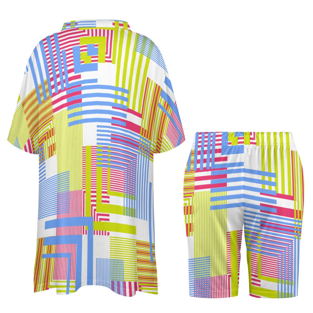 Line by Line V-Neck Two Piece Set