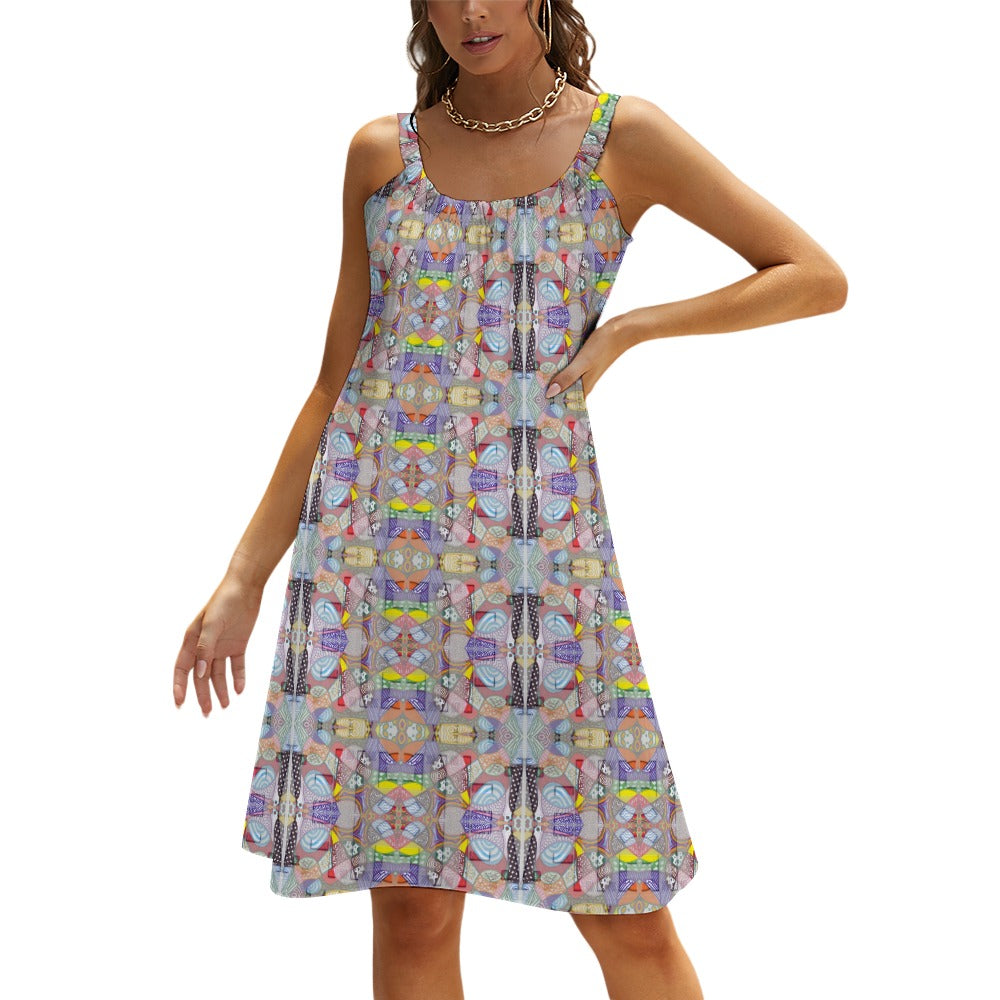 Colorful Shade Sleeveless Dress 